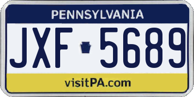 PA license plate JXF5689