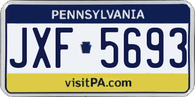 PA license plate JXF5693