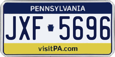 PA license plate JXF5696