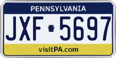 PA license plate JXF5697