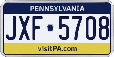 PA license plate JXF5708