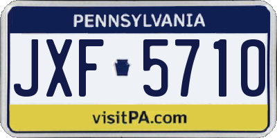 PA license plate JXF5710