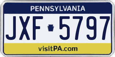 PA license plate JXF5797