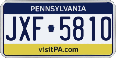 PA license plate JXF5810