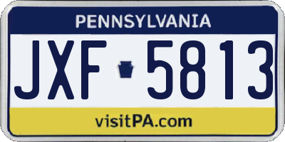 PA license plate JXF5813