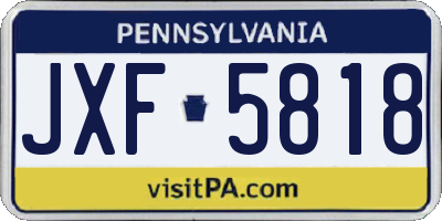 PA license plate JXF5818