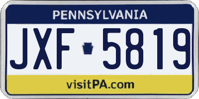 PA license plate JXF5819