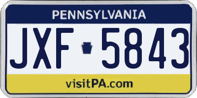 PA license plate JXF5843