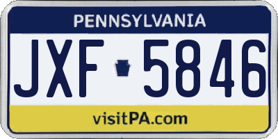 PA license plate JXF5846