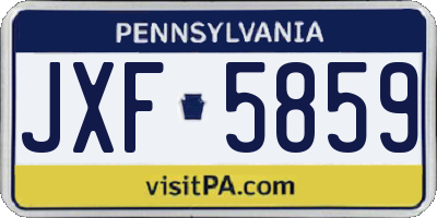 PA license plate JXF5859