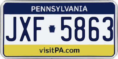 PA license plate JXF5863