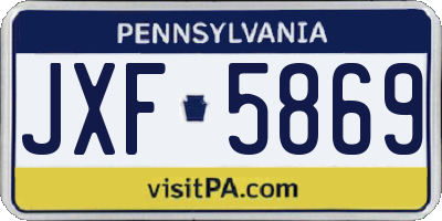 PA license plate JXF5869