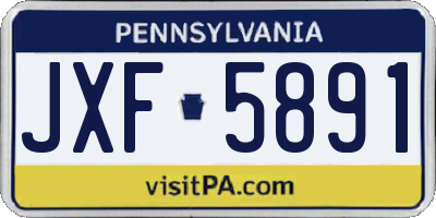 PA license plate JXF5891