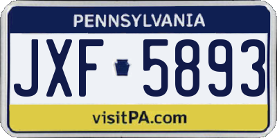 PA license plate JXF5893