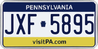 PA license plate JXF5895