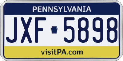 PA license plate JXF5898