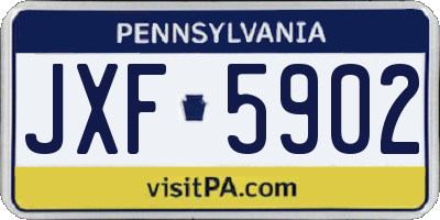 PA license plate JXF5902
