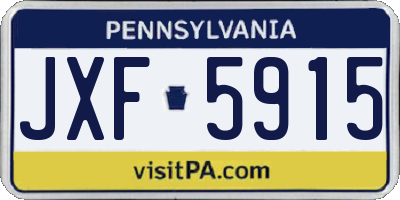 PA license plate JXF5915