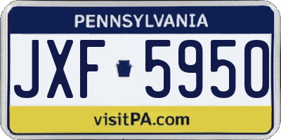 PA license plate JXF5950