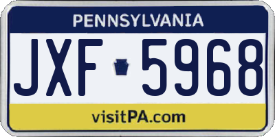 PA license plate JXF5968