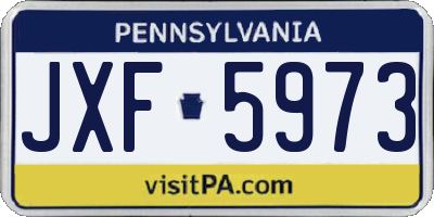 PA license plate JXF5973