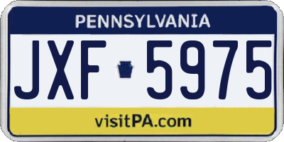 PA license plate JXF5975