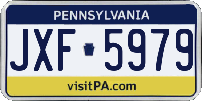 PA license plate JXF5979