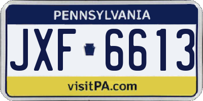 PA license plate JXF6613
