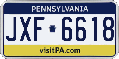 PA license plate JXF6618