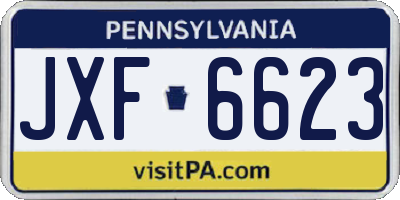 PA license plate JXF6623