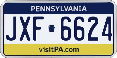 PA license plate JXF6624