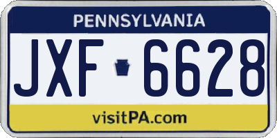 PA license plate JXF6628