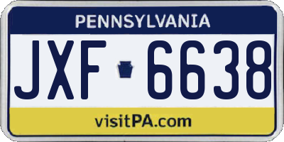 PA license plate JXF6638