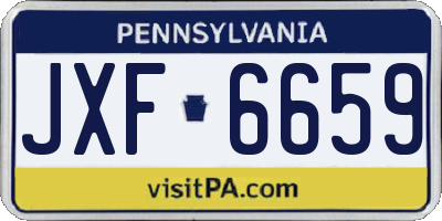 PA license plate JXF6659