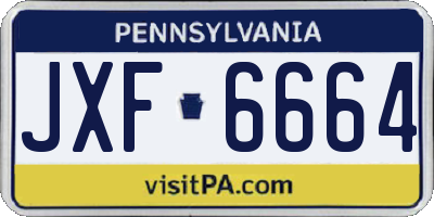 PA license plate JXF6664
