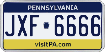 PA license plate JXF6666