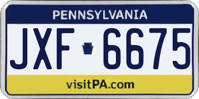 PA license plate JXF6675