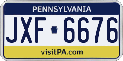 PA license plate JXF6676