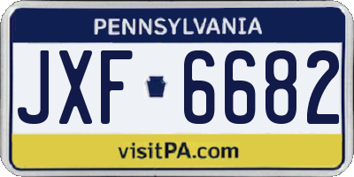 PA license plate JXF6682