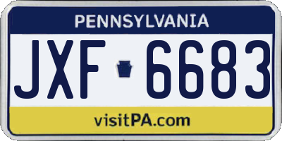 PA license plate JXF6683