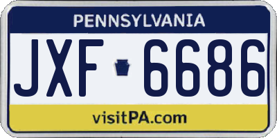 PA license plate JXF6686