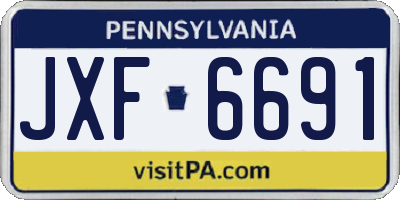 PA license plate JXF6691