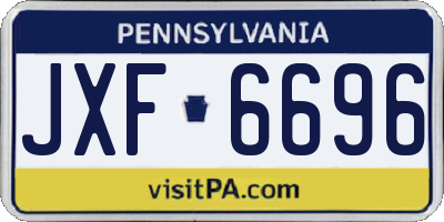 PA license plate JXF6696