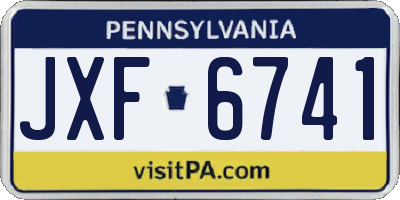 PA license plate JXF6741