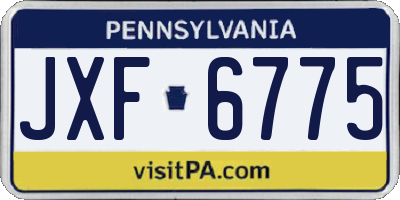 PA license plate JXF6775