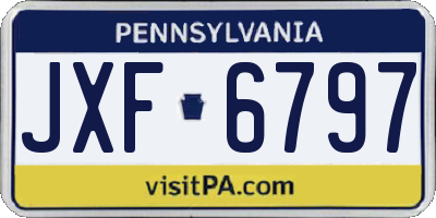 PA license plate JXF6797