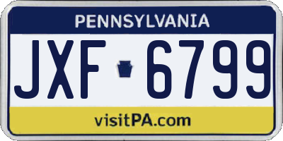 PA license plate JXF6799