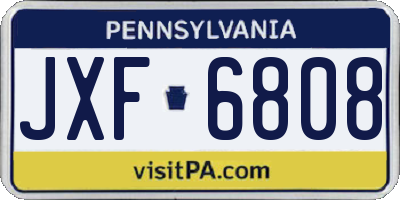 PA license plate JXF6808