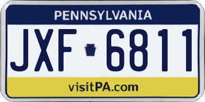 PA license plate JXF6811
