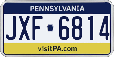 PA license plate JXF6814